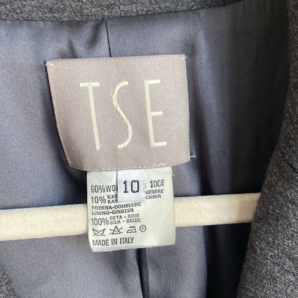 TSE Gray Cashmere Blend Long Double Breasted Coat 10 - Picture 6 of 10
